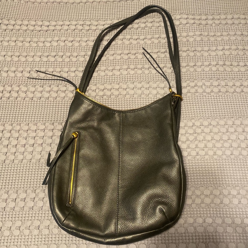 Hobo Black Pebbled Leather Merrin Convertible Backpack